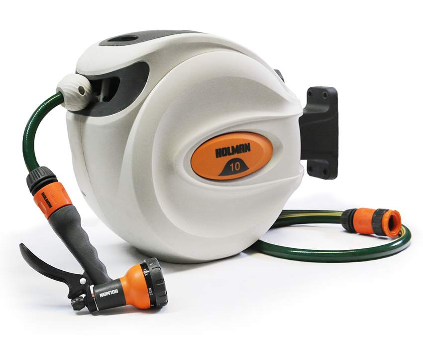 Retractable Hose Reel with Gun Holman Industries