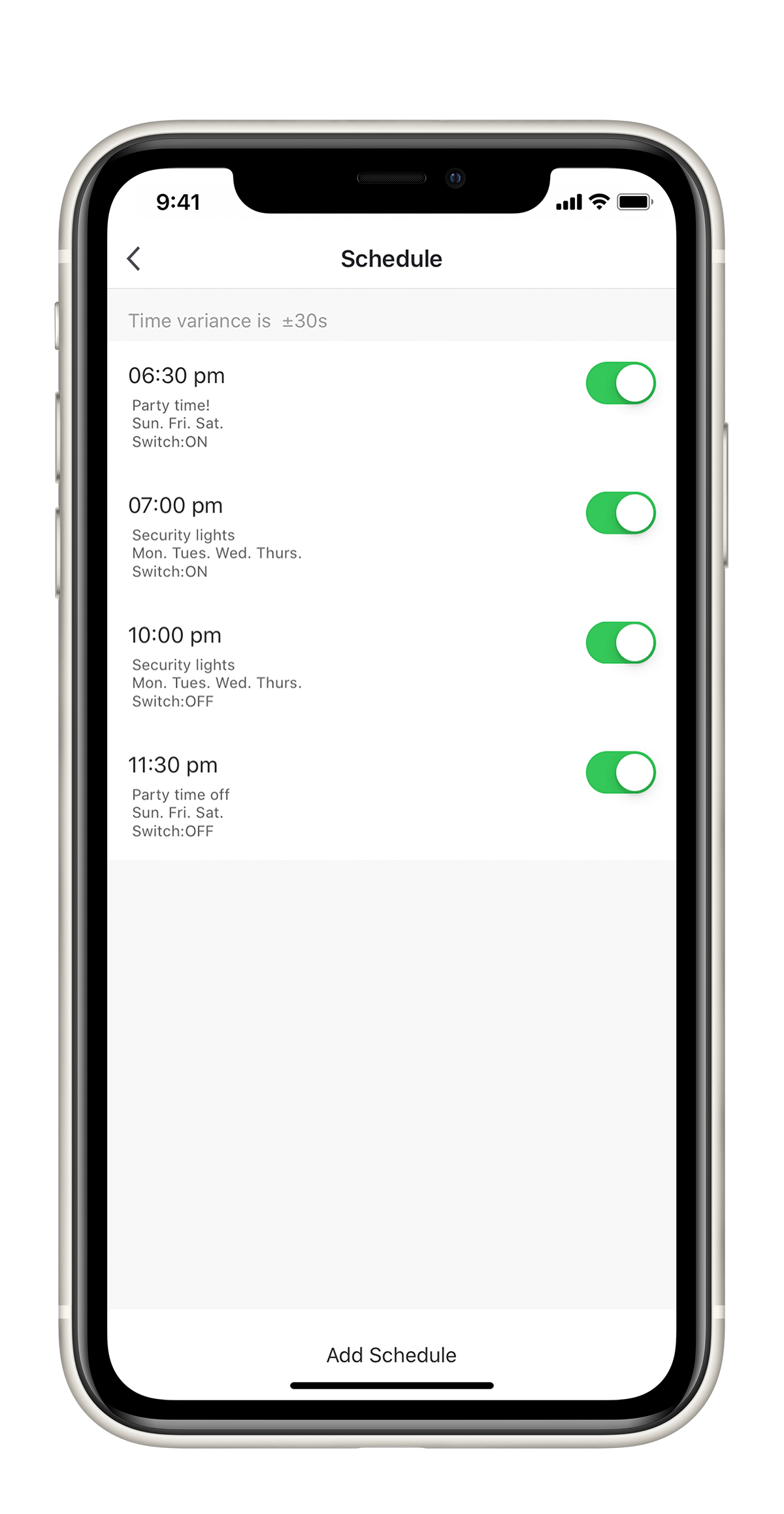 wifi garden light controller 7-day schedule