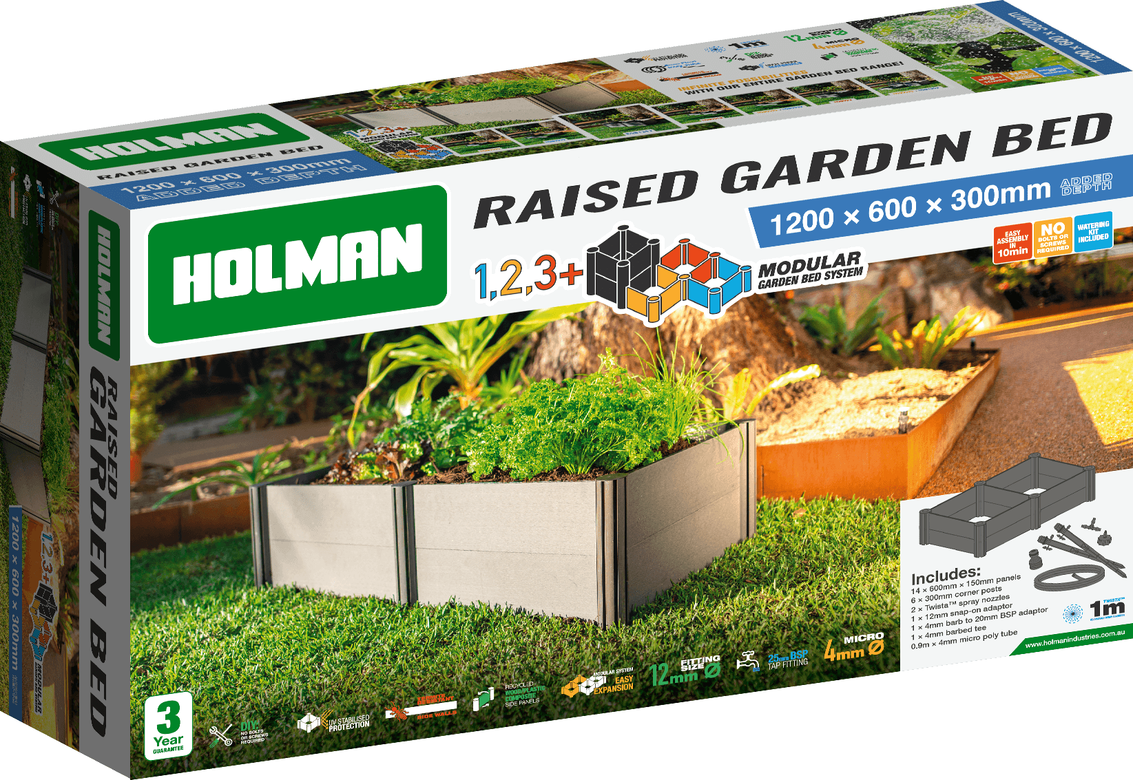 1200 × 600 × 300mm Raised Garden Bed - Holman Industries