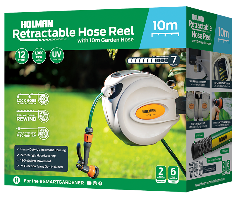 1110H_Retractable_Hose_Reel_10m_Box Holman Retractable Hose Reel with 10 meter Garden Hose