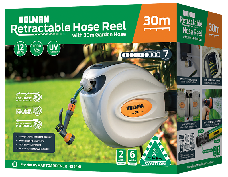 1130H_Retractable_Hose_Reel_30m_Box Holman Retractable Hose Reel with 30 meter Garden Hose