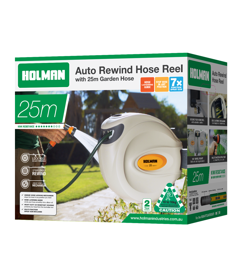 1225H 25m Auto Rewind Hose Reel Packaging