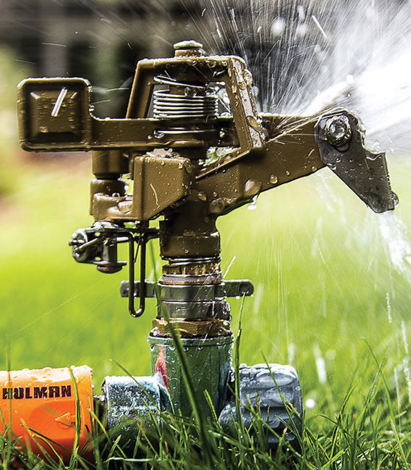 Metal Impact Sprinkler on Spike Holman Industries