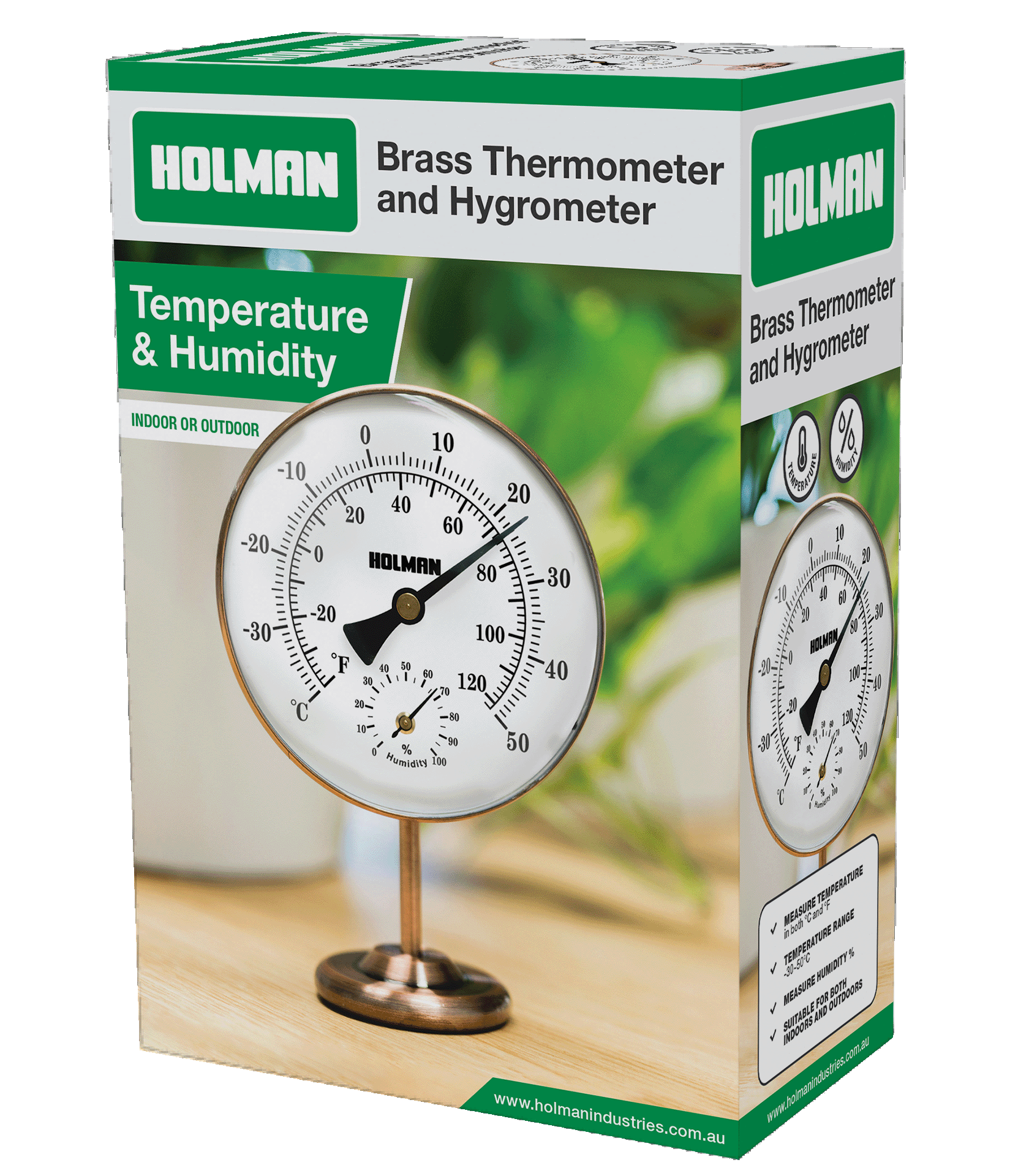 Brass Thermometer and Hygrometer Holman Industries