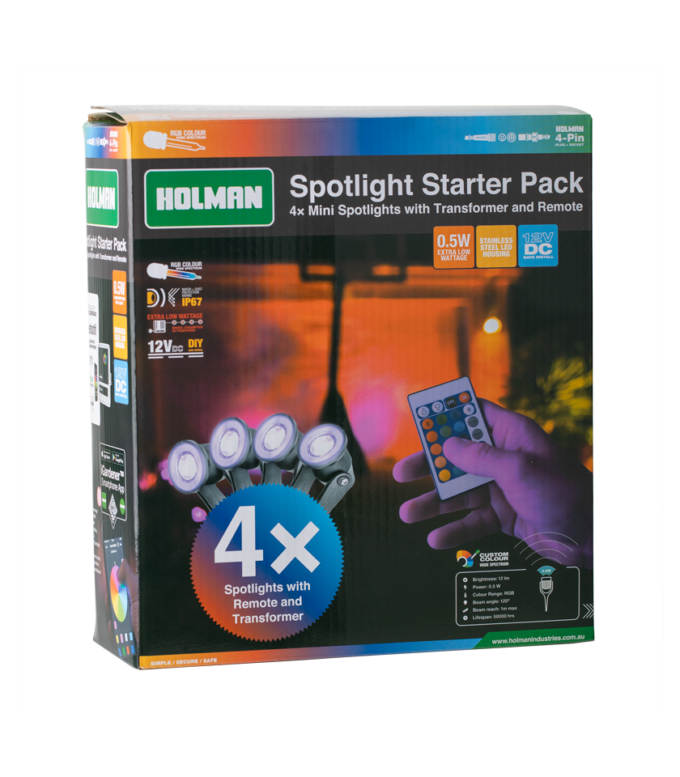 Garden Lights - RGB Colour Mini Spotlight Starter Pack