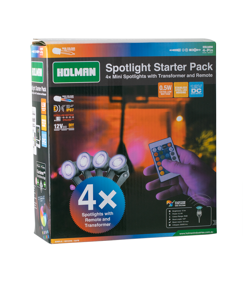 Garden Lights - RGB Colour Mini Spotlight Starter Pack Garden Lights - RGB Colour Mini Spotlight Starter Pack