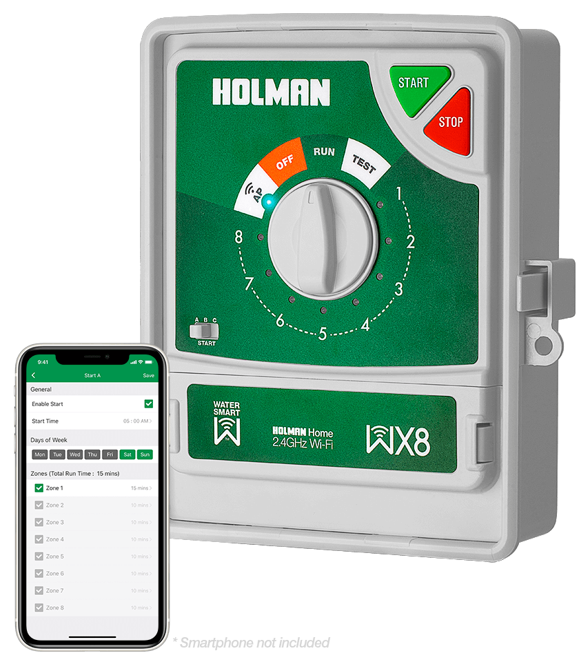 WX8 Wi-Fi 8 Station Irrigation Controller with Holman Home
