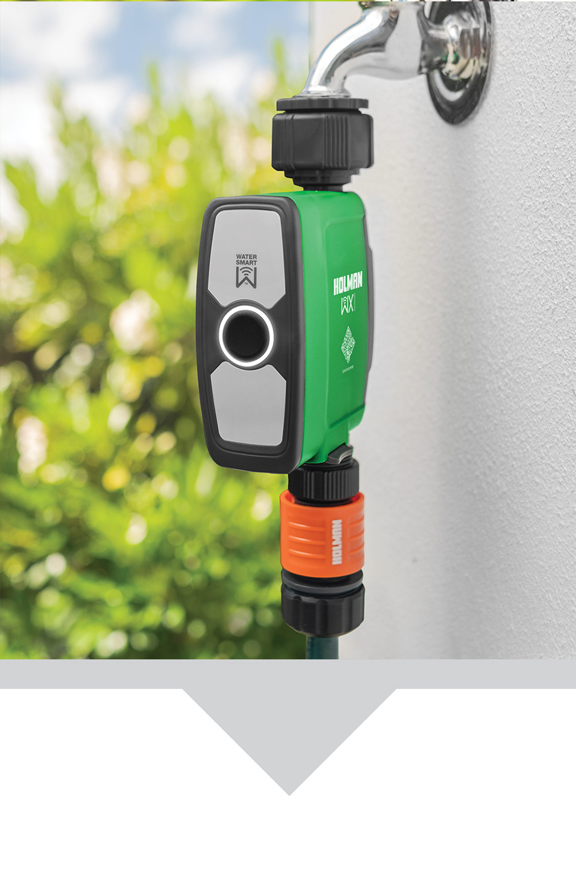 Holman WX1 Wi-fi Tap Timer connected to tap