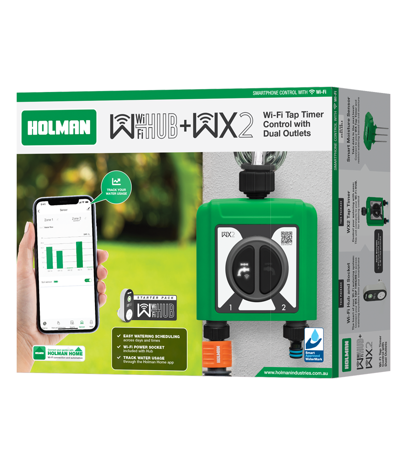 WX2 Dual Outlet Wi-Fi Tap Timer Cutout WX2 Dual Outlet Wi-Fi Tap Timer Cutout