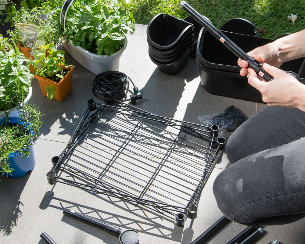 Mobile herb garden set up - step 2