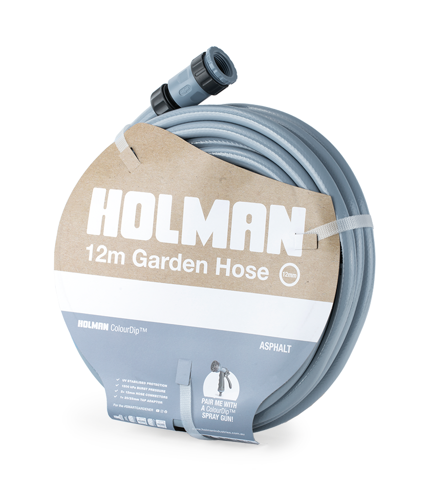 12m ColourDip Garden Hose — Asphalt