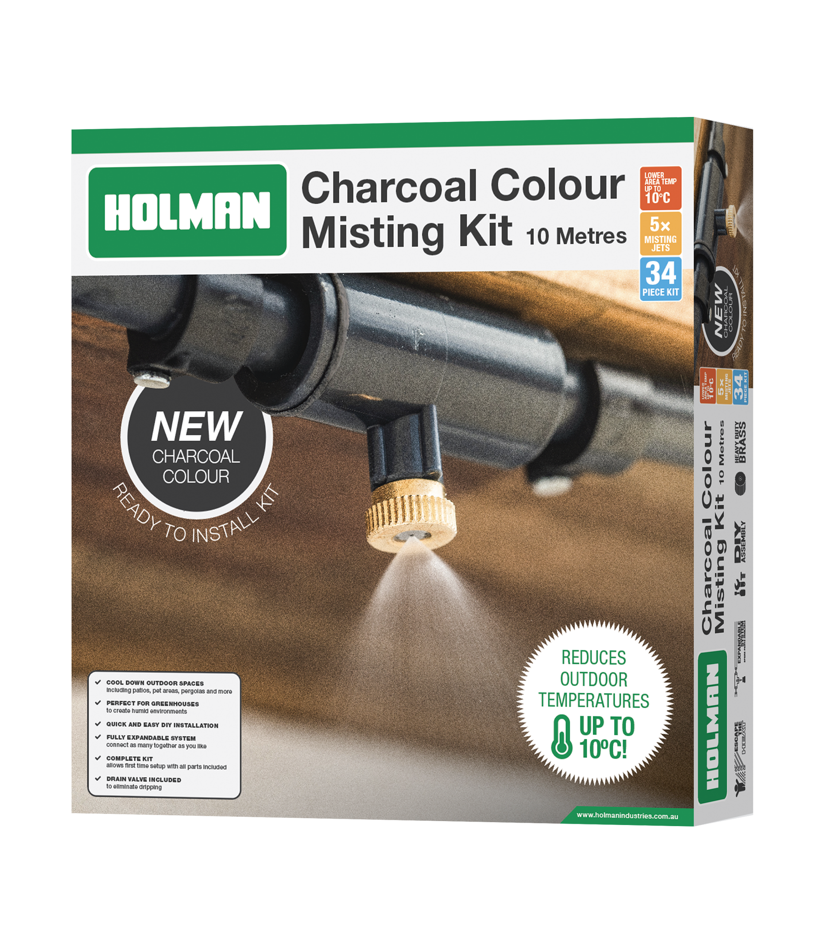 10 metre charcoal misting kit packaging