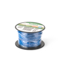 100m blue irrigation cable on wheel turned on side, colour of cable visible