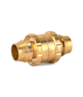 18mm Brass Barbed Screw On Hose Repairer placed on its side