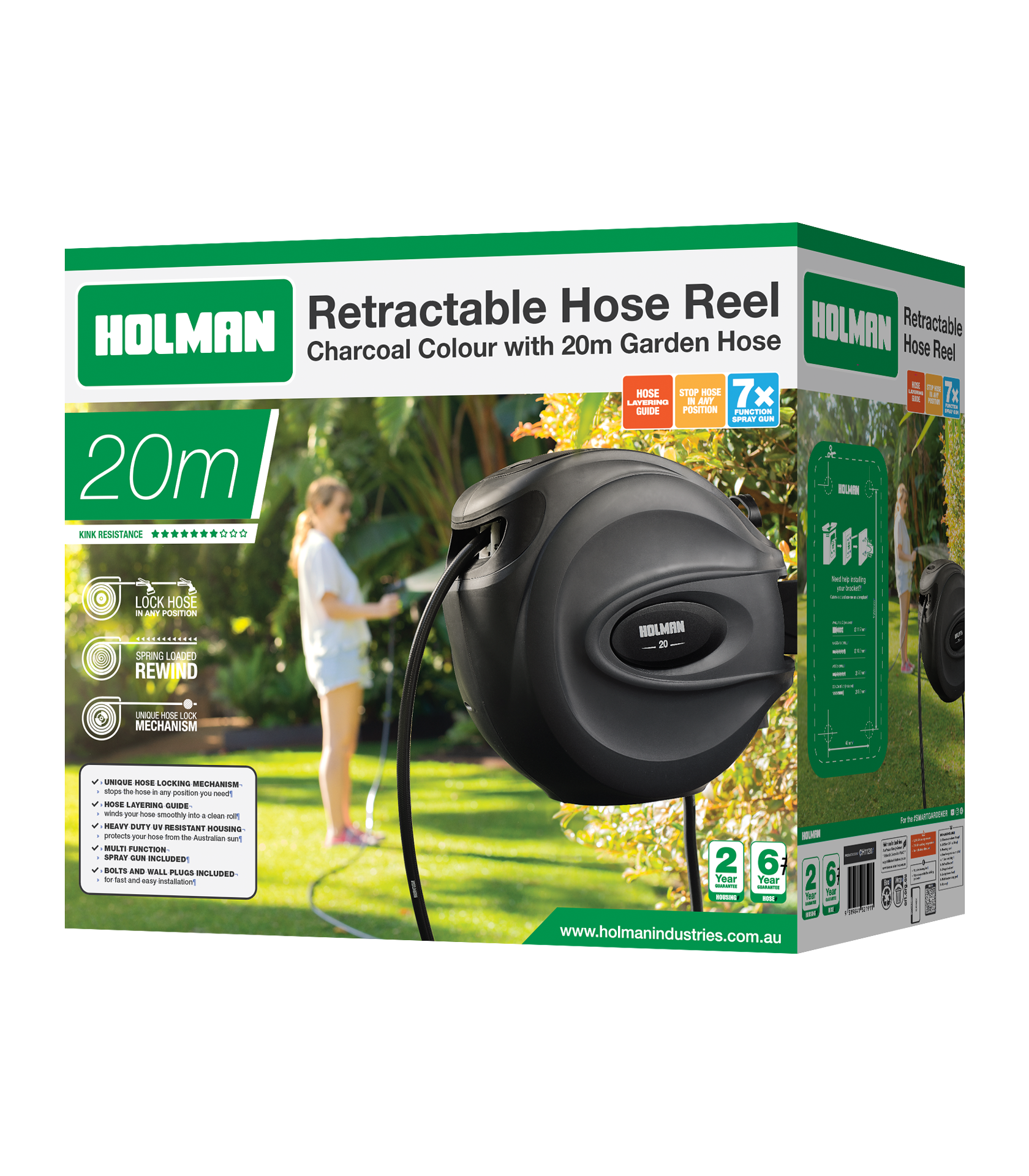 20m Retractable Hose Reel - Neat & Tangle Free - Holman Industries