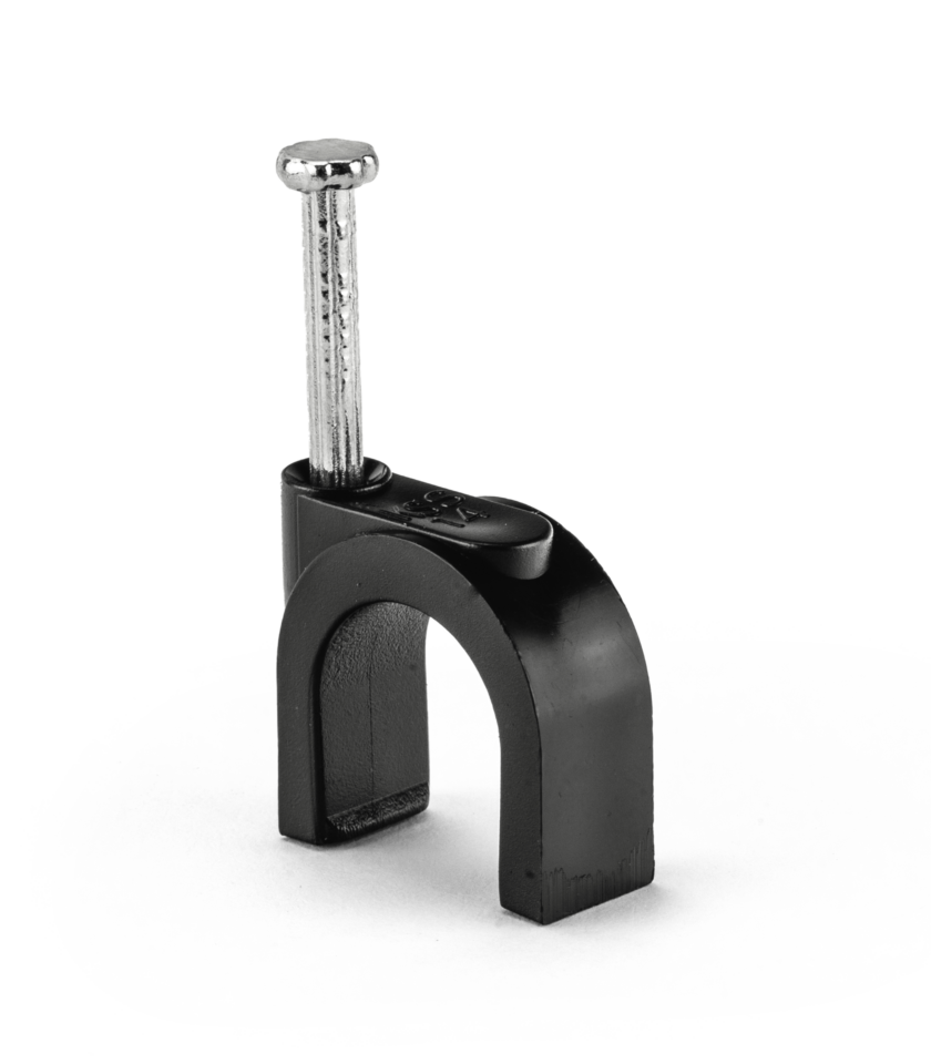 13mm black saddle clip with nail