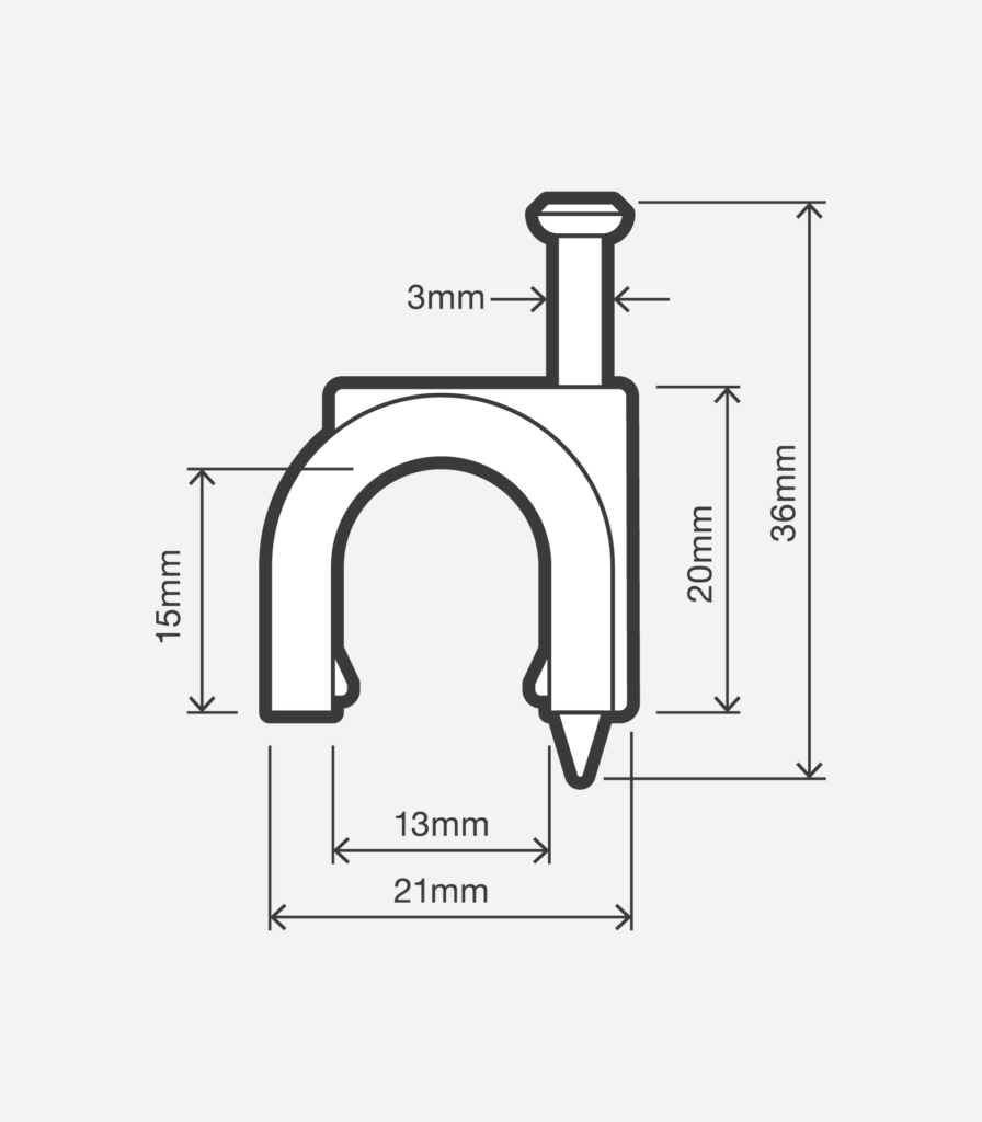 13mm Saddle Clip With Nail 10 Pack Holman Industries