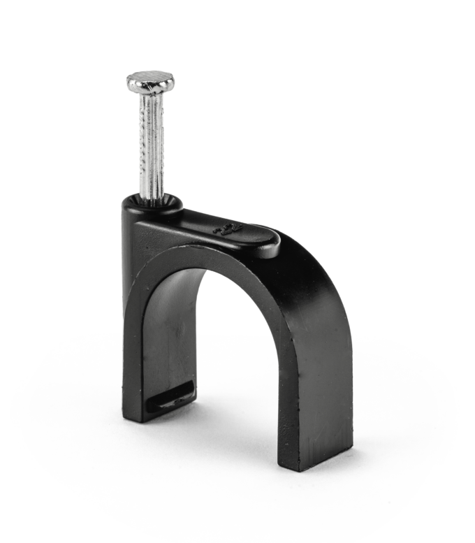 19mm black saddle clip with nail