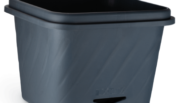 Large Square Self-Watering Pot – Charcoal