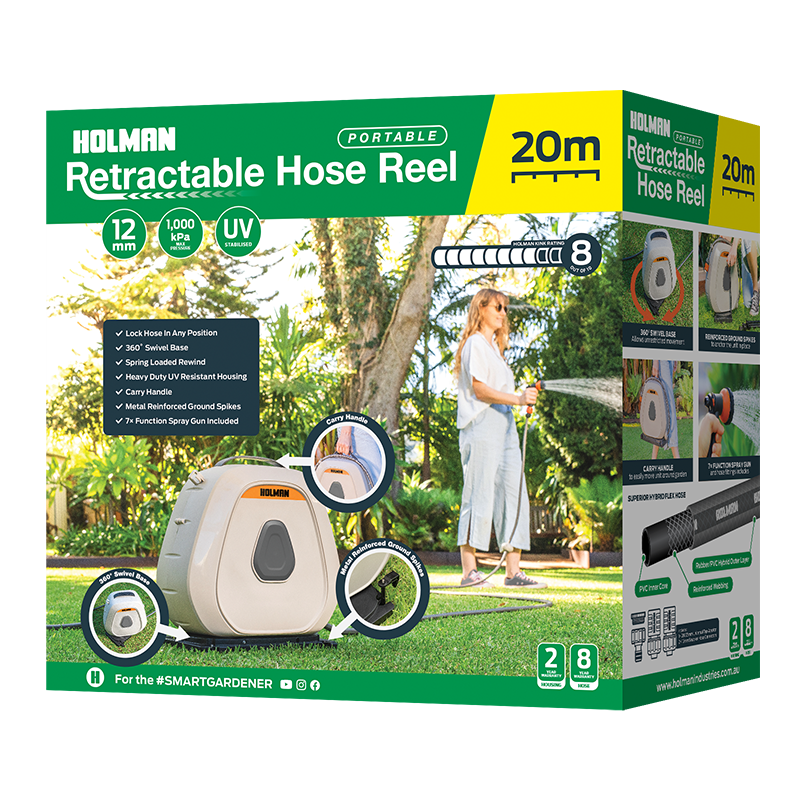 1121H_Retractable_Hose_Reel_Portable_20m_Box Portable Retractable Hose Reel with 20 meter Garden Hose