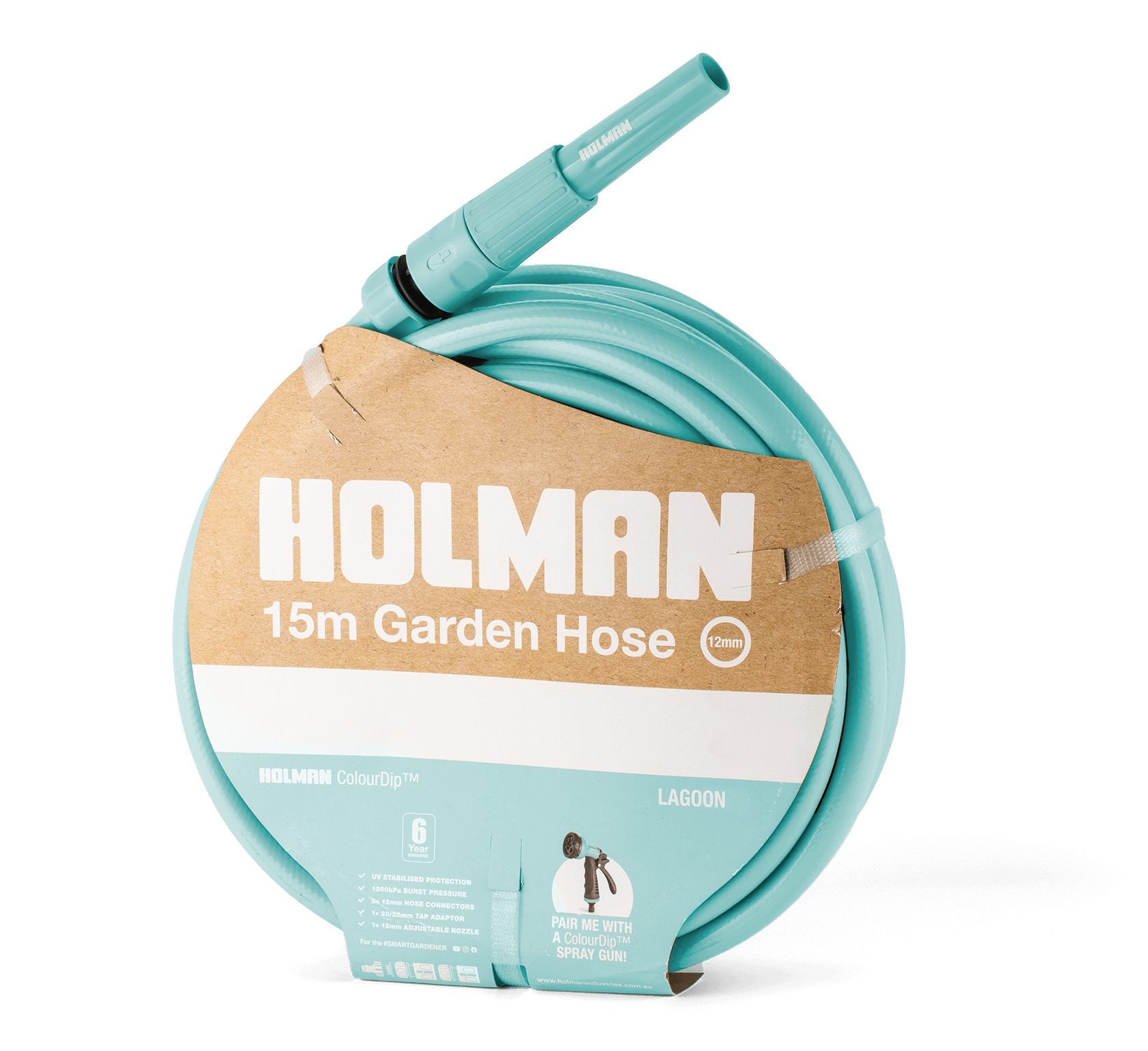 ⌀12mm × 15m ColourDip™ Hose and Nozzle Set – Lagoon
