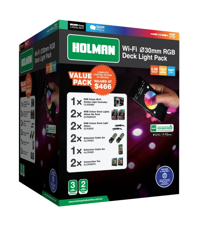 Box image - 30mm RGB Deck Light Value Pack