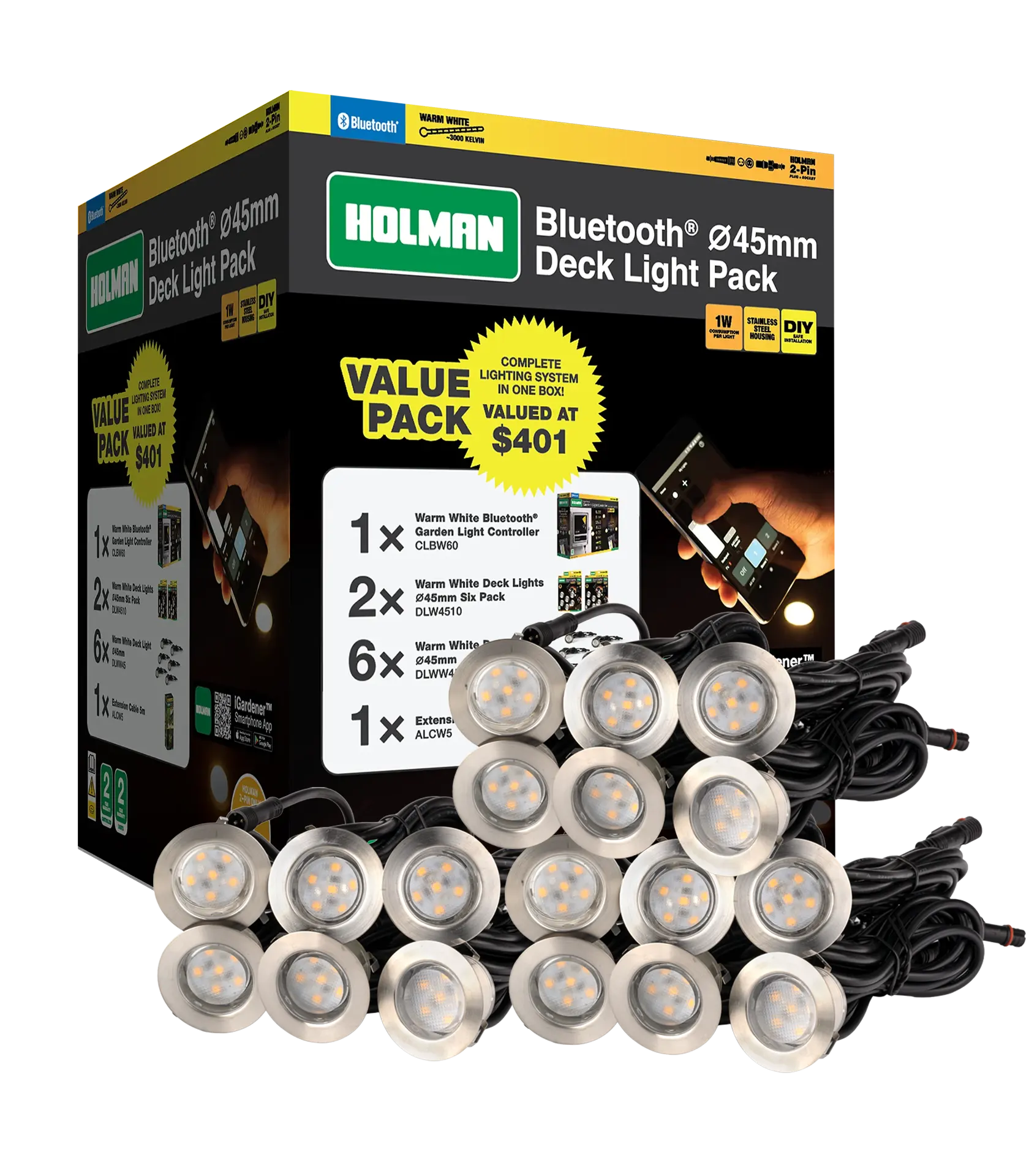 45mm_Bluetooth_Warm_White_Deck_Light_Value_Pack_2 45mm Warm White Deck Light Value Pack