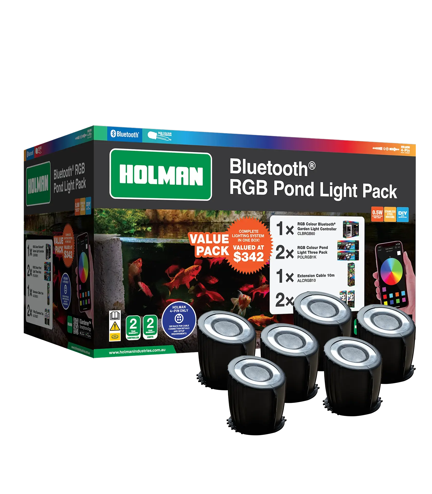 Bluetooth_RGB_Pond_Light_Pack_2 Bluetooth RGB Pond Light Value Pack